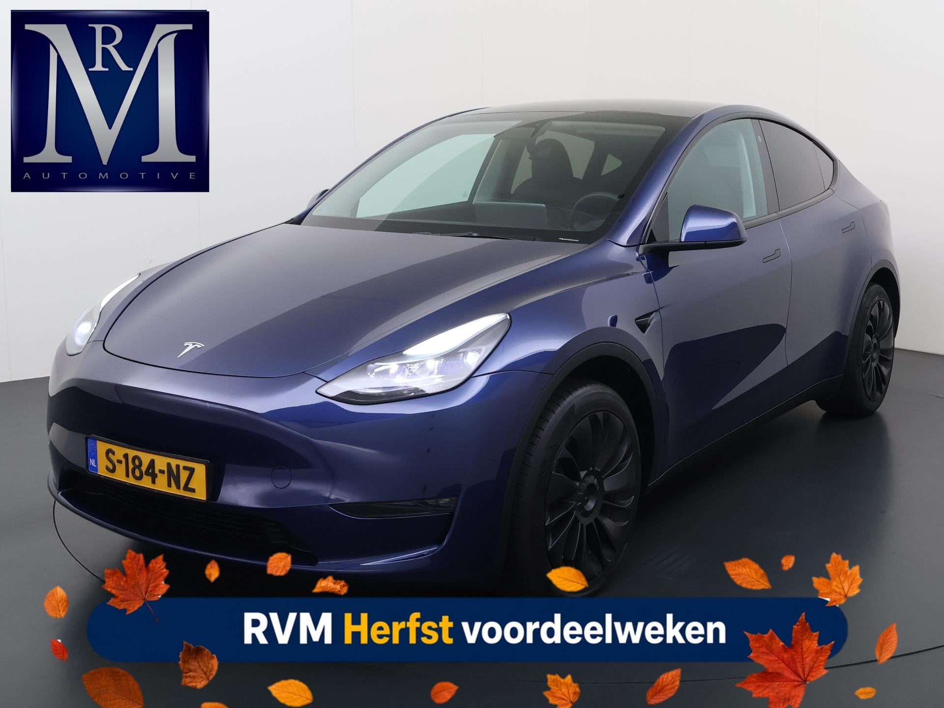 Tesla Model Y Long Range AWD 75 kWh VAN:40.900,- VOOR:37.440, Auto's, Stof, Gebruikt, Blauw, Electronic Stability Program (ESP)