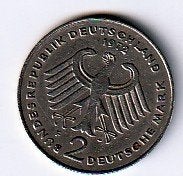 2  mark  1972   F  Duitsland. km. 124, Ophalen of Verzenden, Duitsland, Losse munt