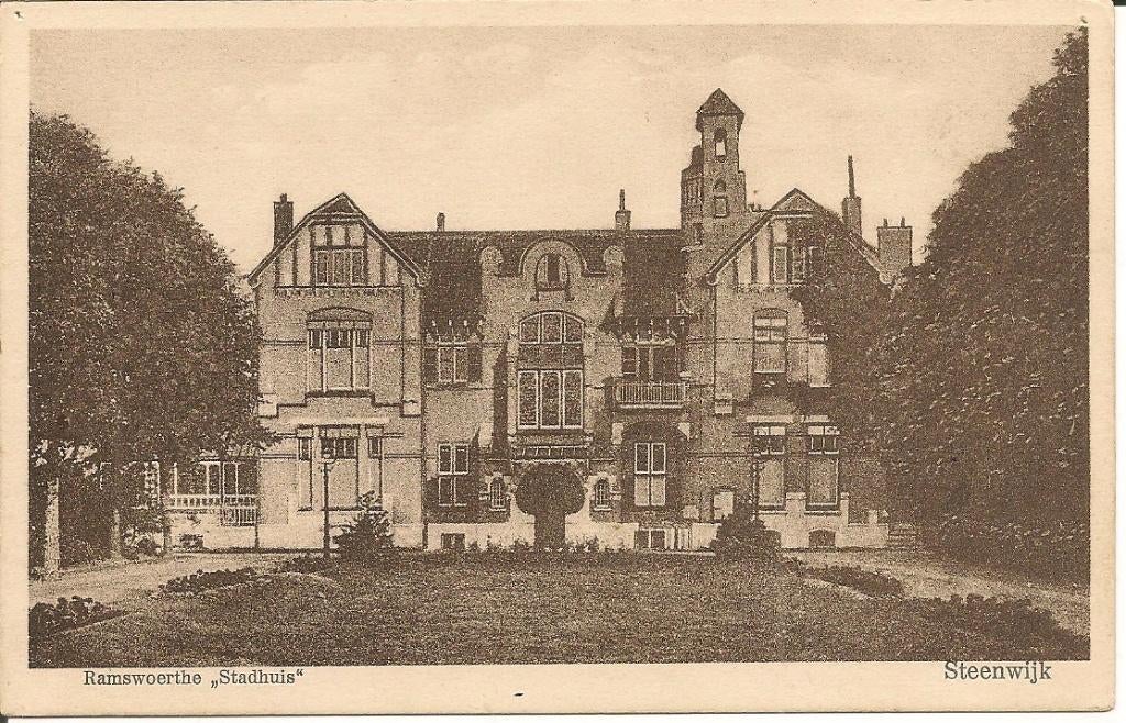 Steenwijk Ramswoerthe Stadhuis., Ophalen of Verzenden, 1920 tot 1940, Ongelopen, Overijssel