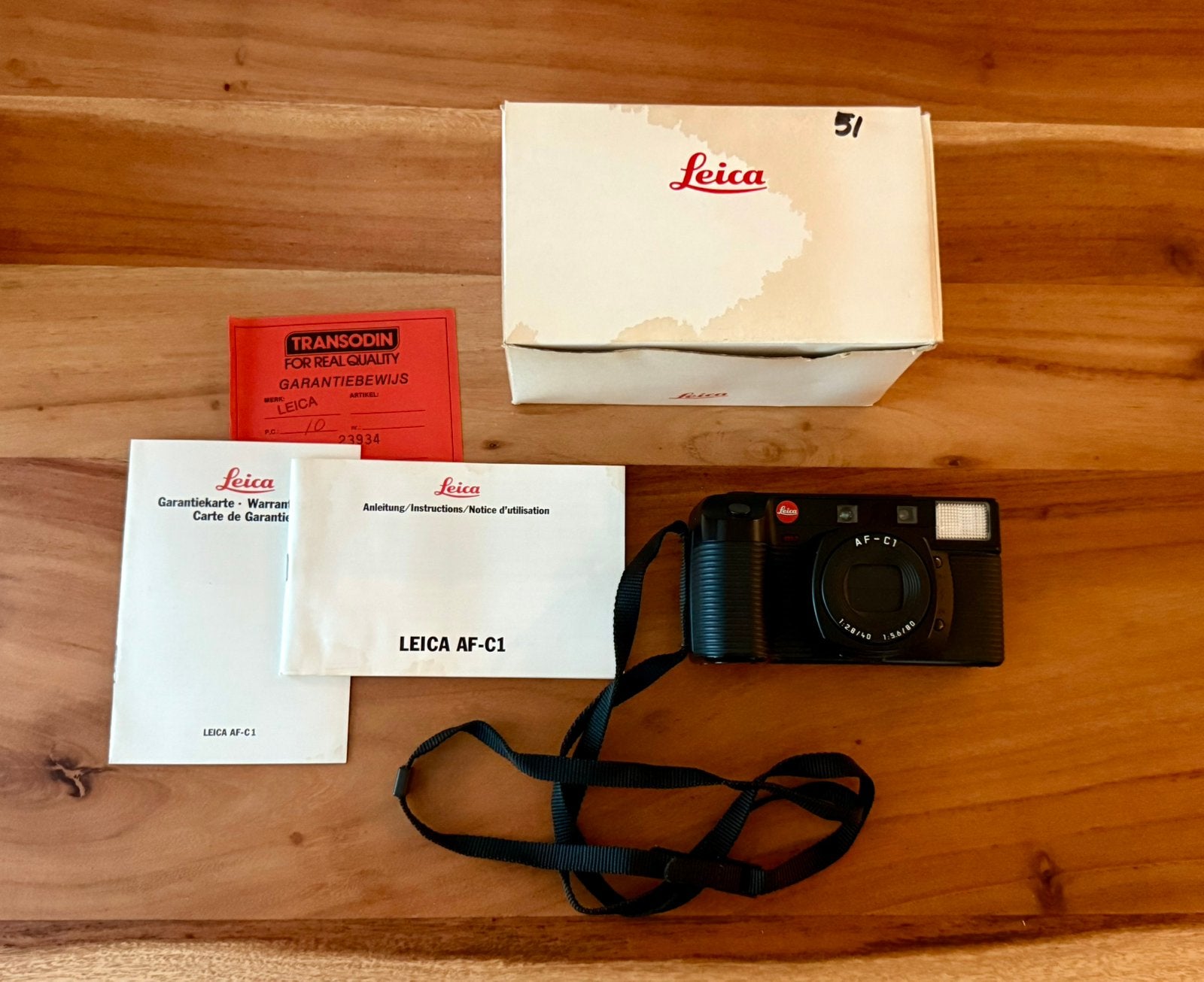 Leica AF-C1 New Old Stock (NOS) – ongebruikt – complete set, Ophalen of Verzenden, Zo goed als nieuw