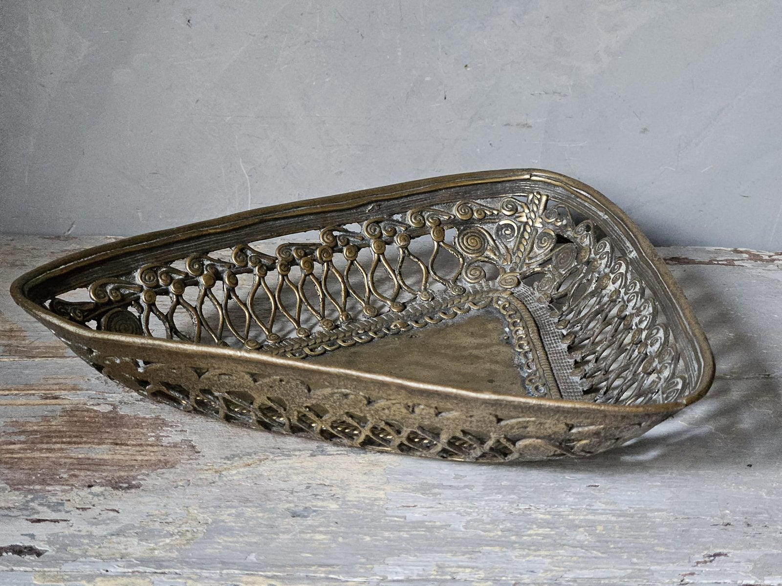 Bronzen trinket mandje / schaaltje, Ophalen of Verzenden, Brons