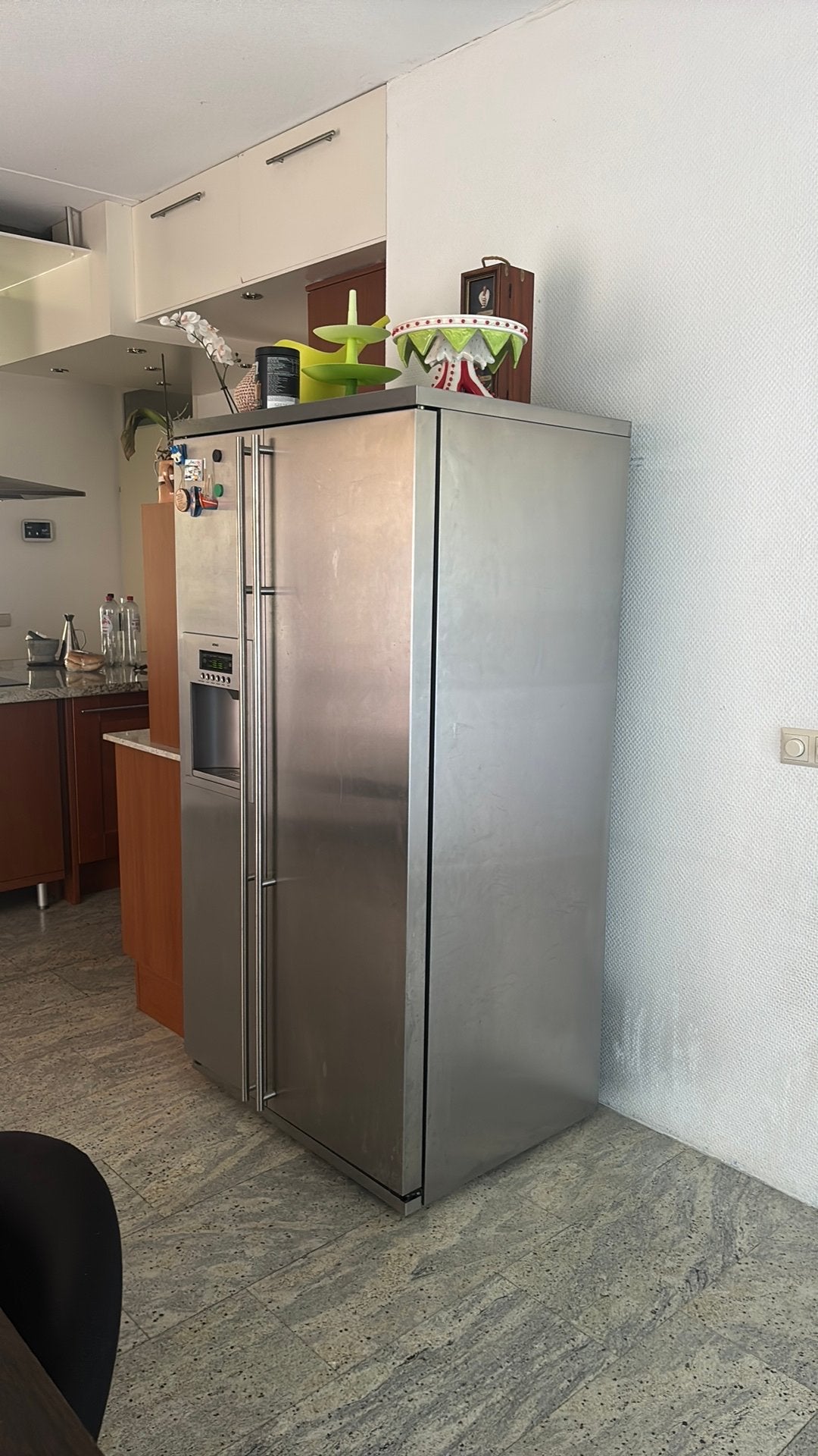 Atag RVS Amerikaansekoelkast/vriescombinatie, Ophalen, Gebruikt, 200 liter of meer, 60 cm of meer
