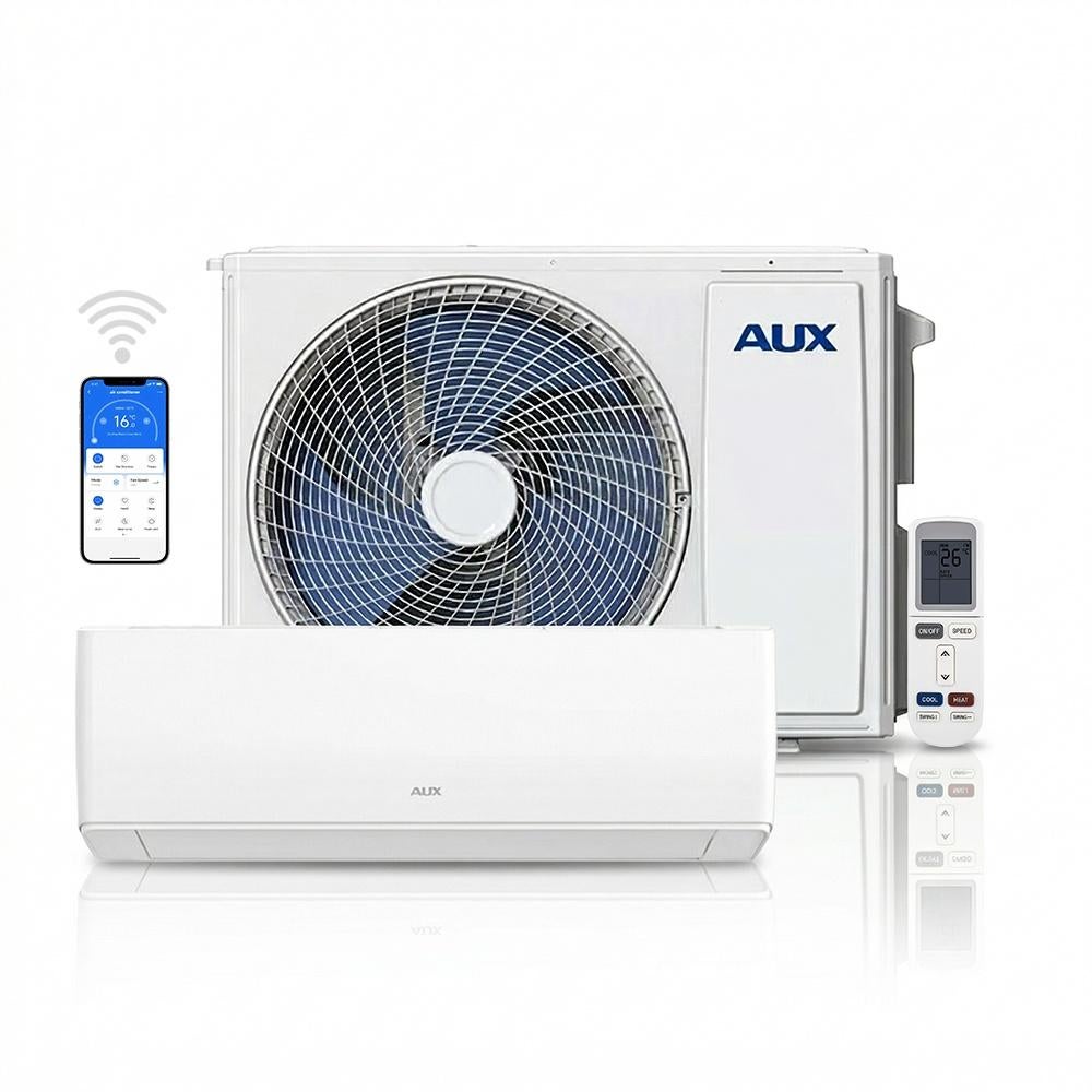 AUX 5.0 kW airco Wit Deluxe incl. leidingpakket 3m +WiFi, Koelen en Ontvochtigen, Timer, Nieuw, 3 snelheden of meer