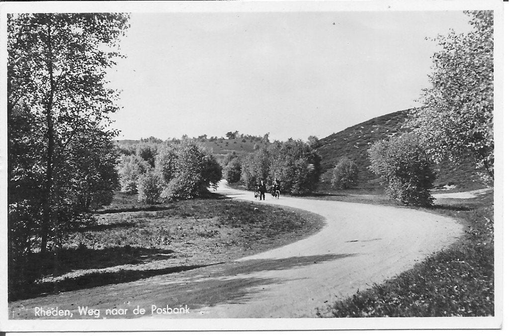 Oude ansichtkaart Rheden, Weg naar de Posbank, Ophalen of Verzenden, 1940 tot 1960, Gelopen, Gelderland