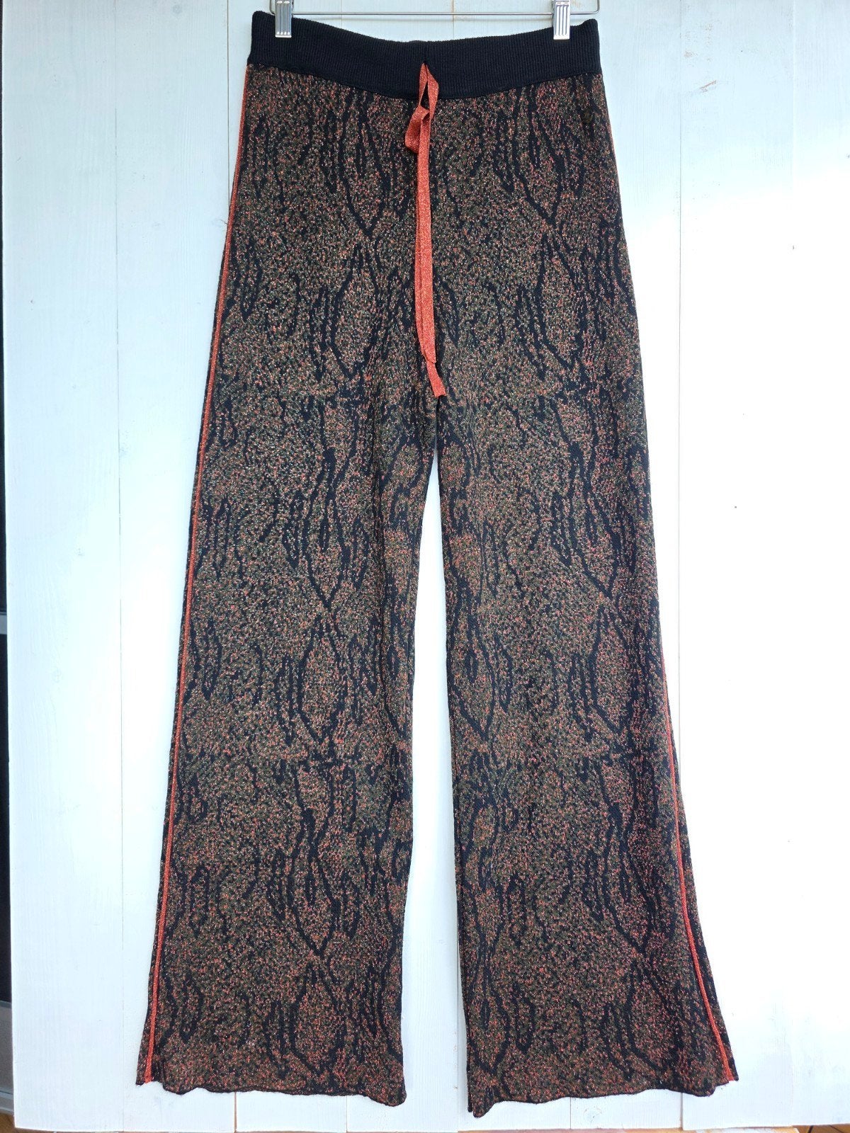 Ottod'Ame gebreide flared broek met glitter/lurex - Maat M /, Maat 38/40 (M), Bruin, Ophalen of Verzenden, Zo goed als nieuw