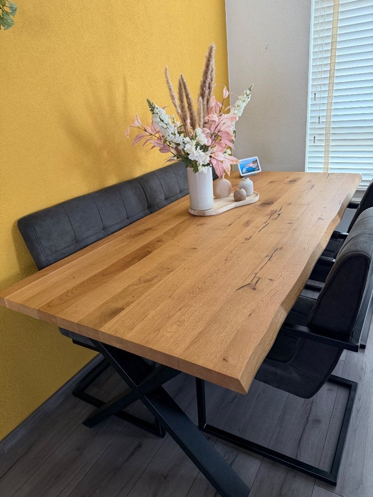 Eettafelset compleet, Huis en Inrichting, Complete eetkamers, Ophalen, Zo goed als nieuw, Industrieel, Minder dan 4 stoelen