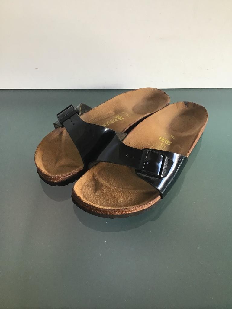 Birkenstock Madrid zwart 39 slippers | Gratis verzenden, Kleding | Dames, Schoenen, Slippers, Verzenden, Zwart, Zo goed als nieuw