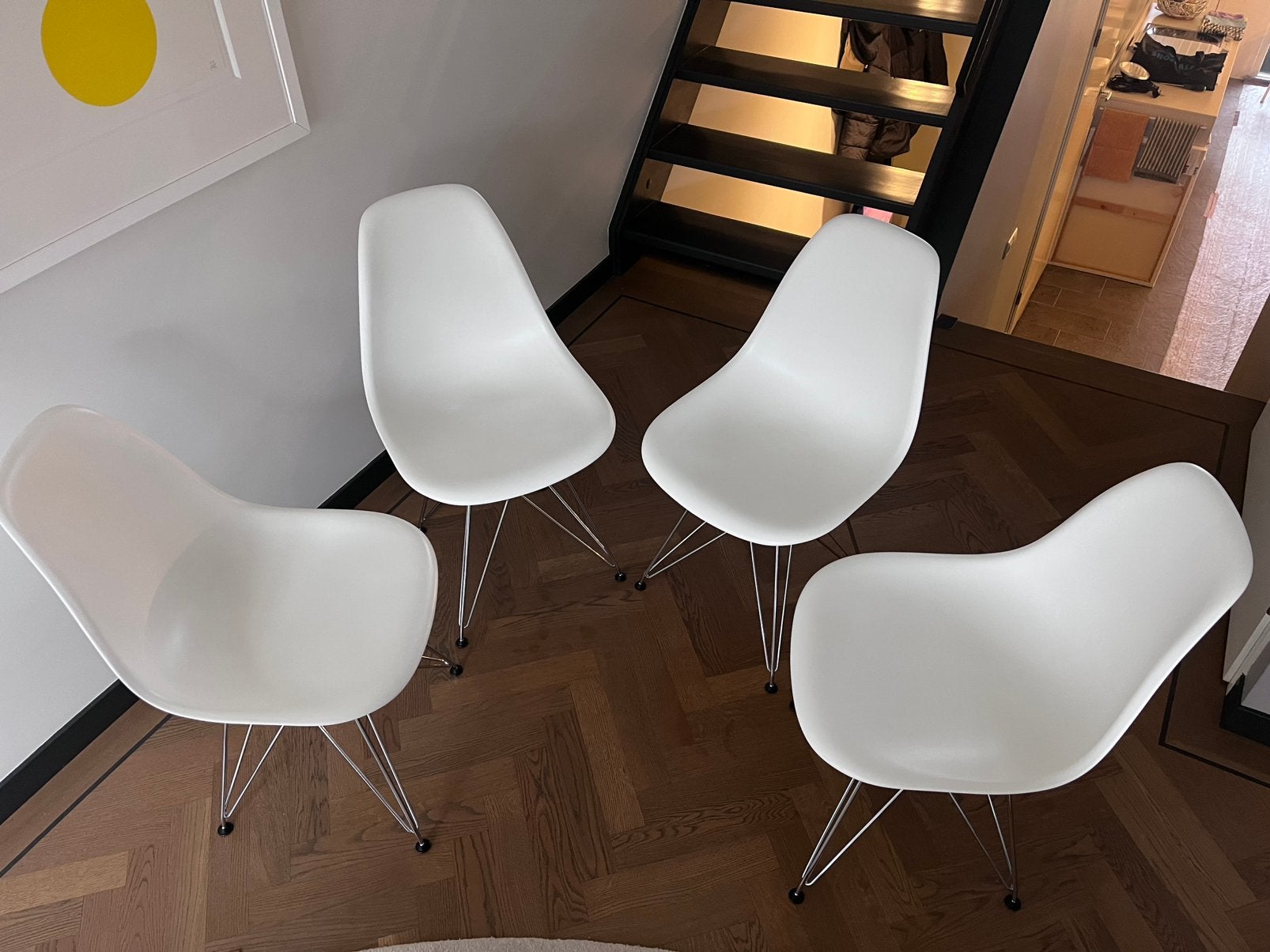 Vitra DSR stoelen. Wit / Chroom. Laag model, Ophalen, Zo goed als nieuw, Wit, Kunststof