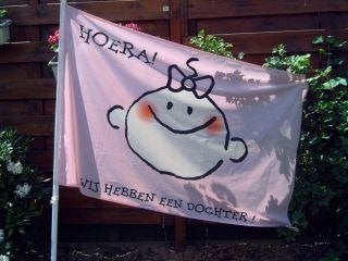 Geboortevlaggen, geboortekrans etc. te huur (of te koop), Ophalen of Verzenden, Zo goed als nieuw