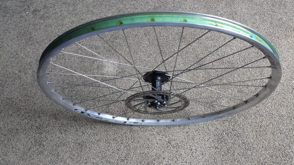 fietswiel voorwiel racefiets mtb schijfrem qr naaf rvs 26 28, Zo goed als nieuw, Aluminium, Shimano, Kinderfiets