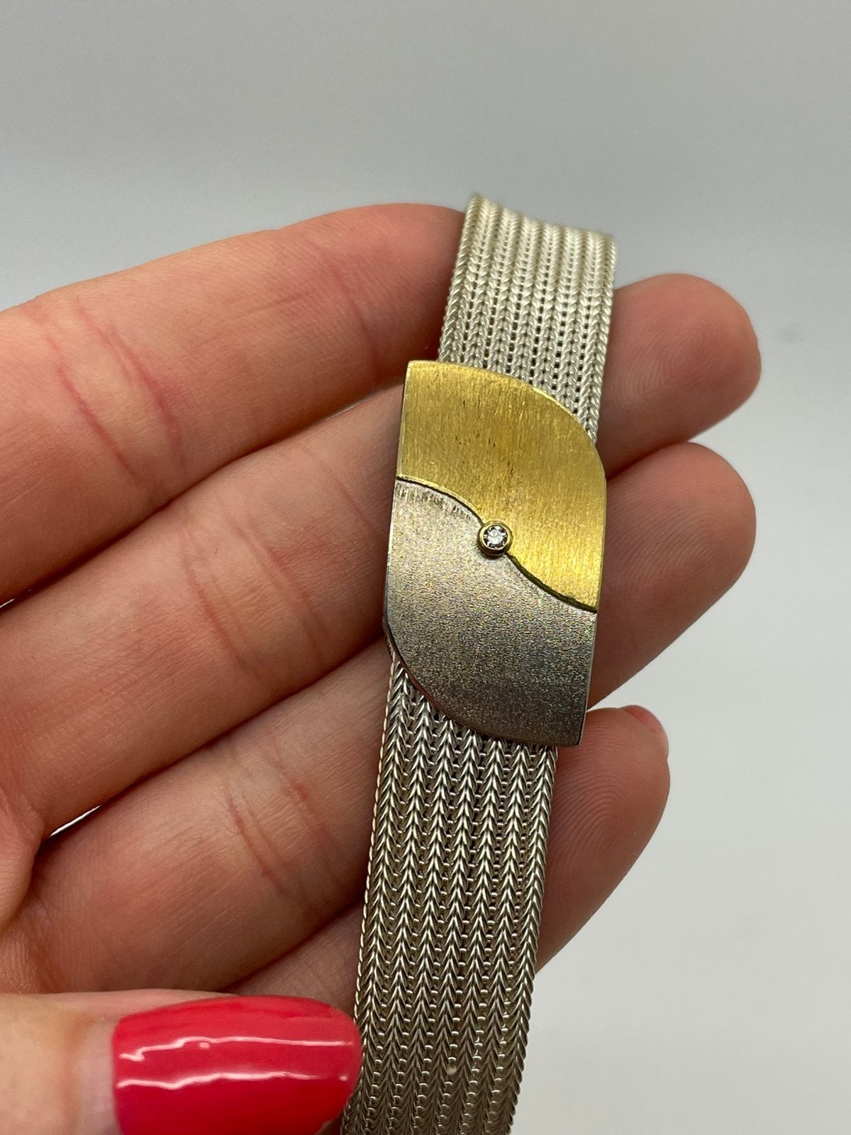 F699 Prachtige zilveren armband MANU Schmuck diamant 22K, Sieraden, Tassen en Uiterlijk, Ophalen of Verzenden, X, Met edelsteen