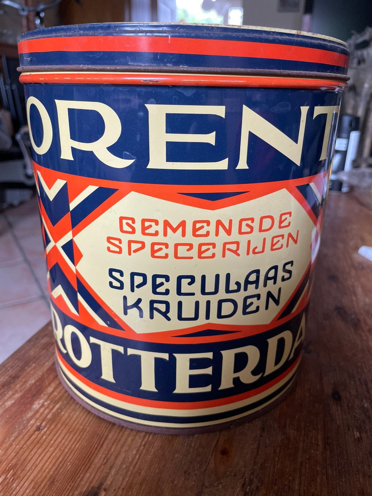 vintage blik orenta rotterdam 20/18 cm, Ophalen of Verzenden, Gebruikt