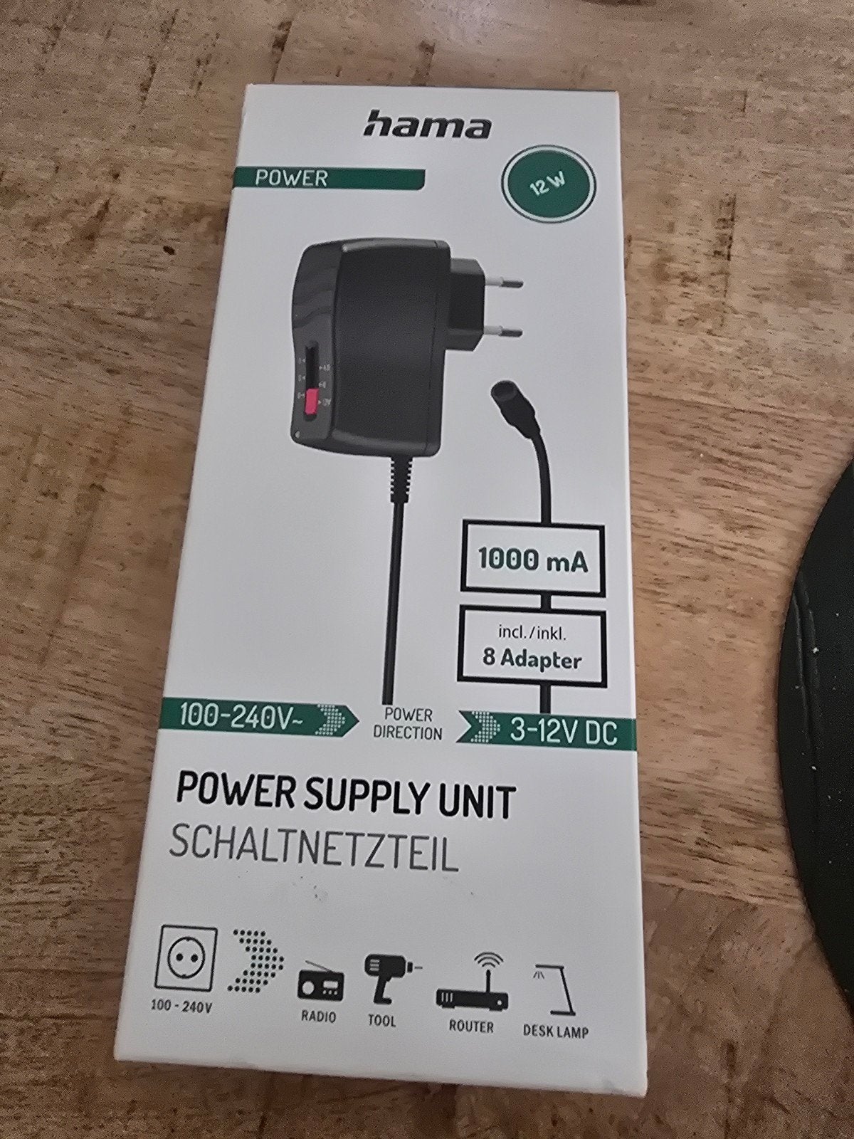 Hama Universele Voeding 12W, 3-12V DC, 1000mA met 8 Adapters, Verzenden
