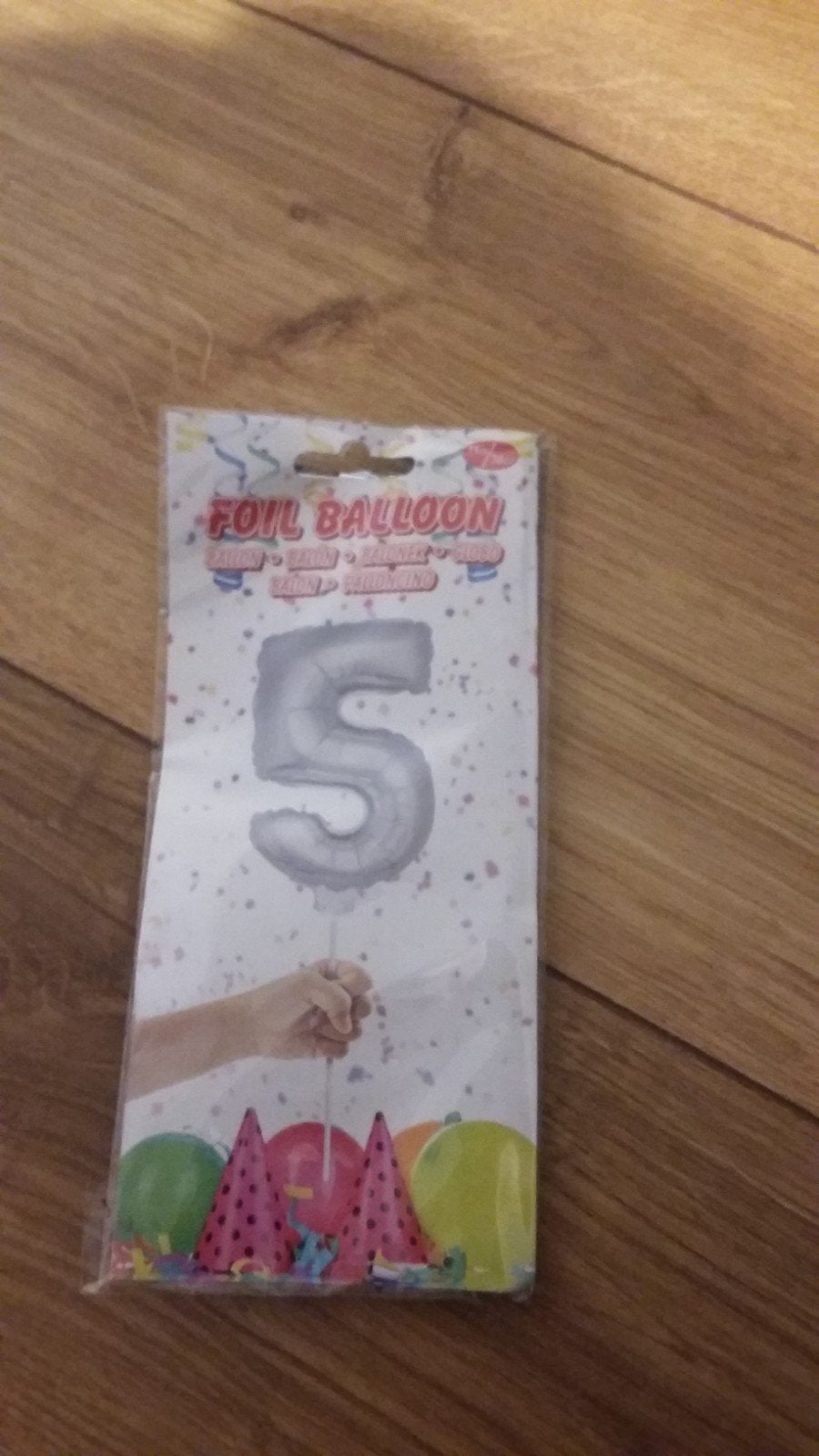 Nieuwe folie ballon van zilver. Nummer 5., Ophalen of Verzenden, Nieuw, Versiering, Verjaardag