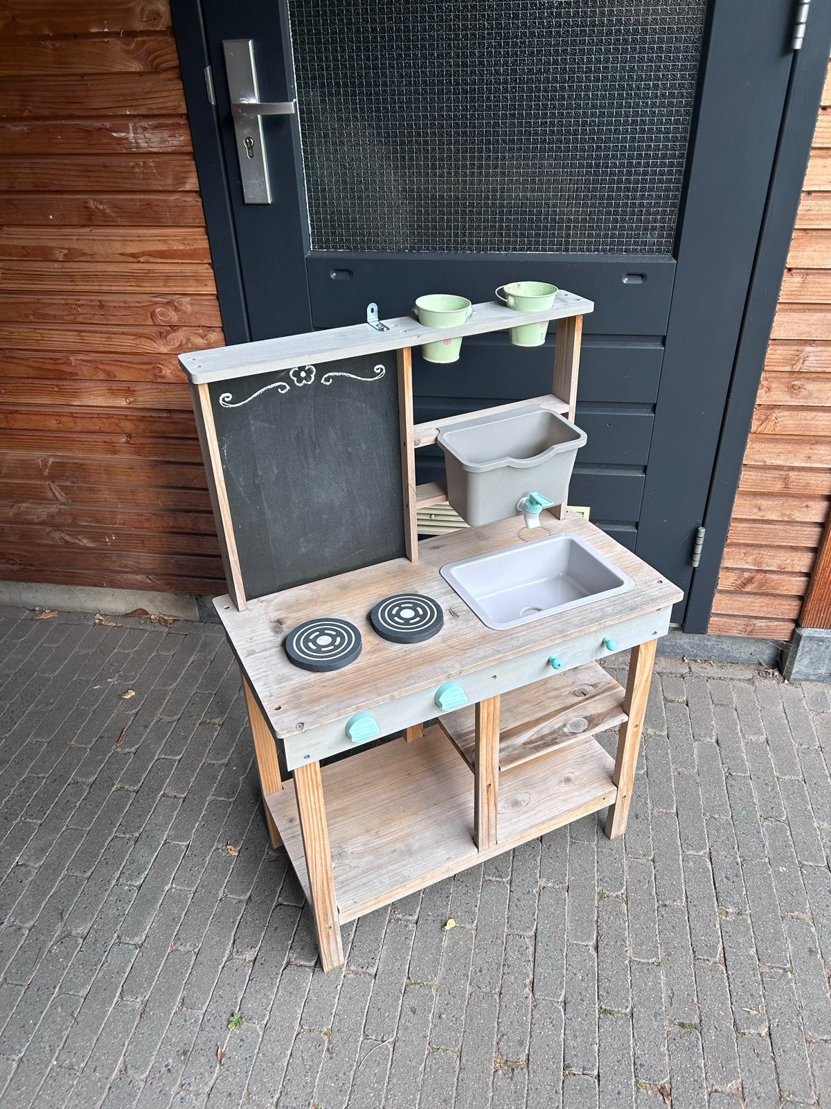 Houten Speelkeuken met Waterkraan en Krijtbord, Ophalen, Gebruikt, Hout, Speelkeuken