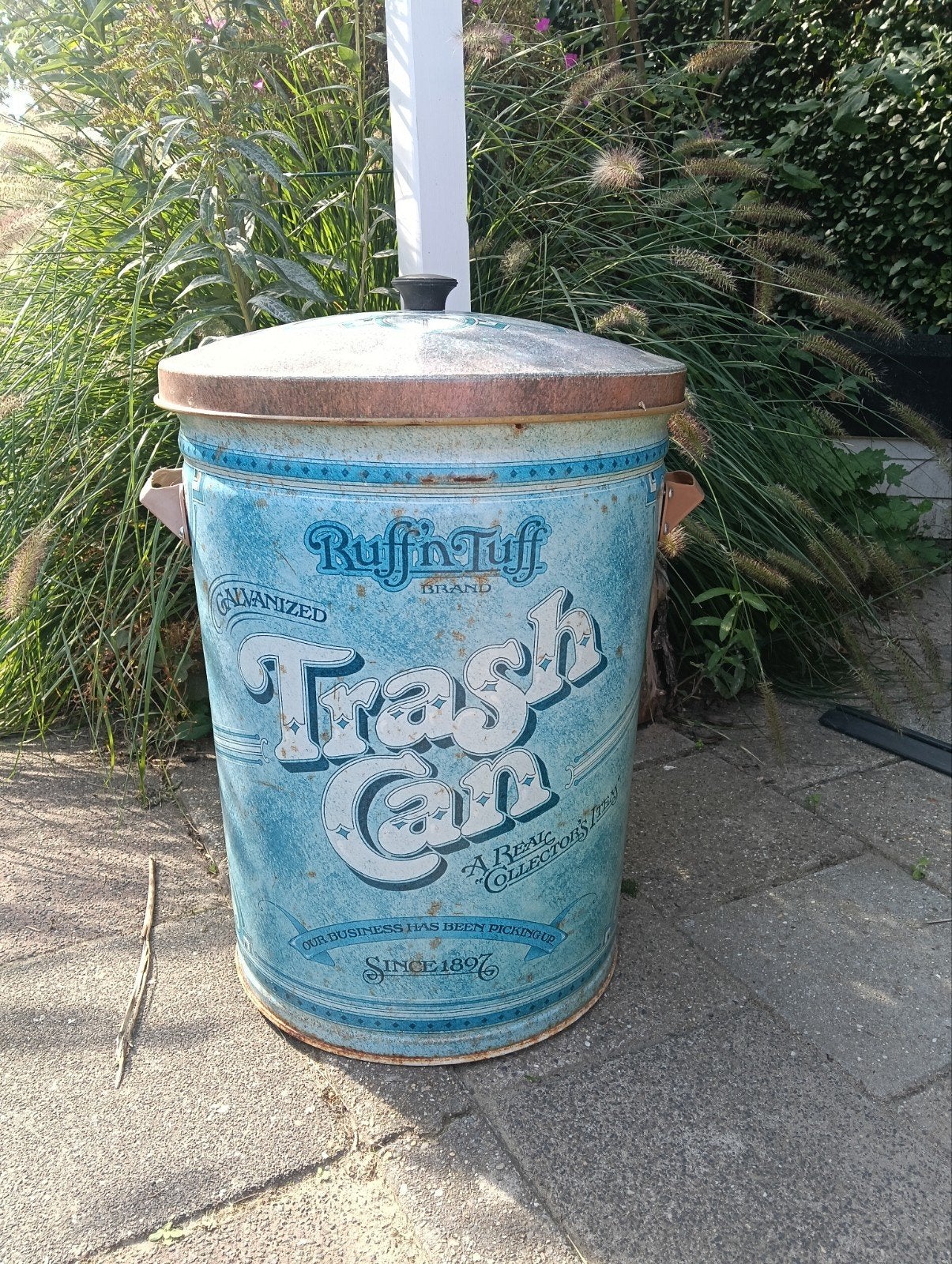 Vintage Ruffin'Tuff Trash Can - Decoratieve Vuilnisbak, Ophalen