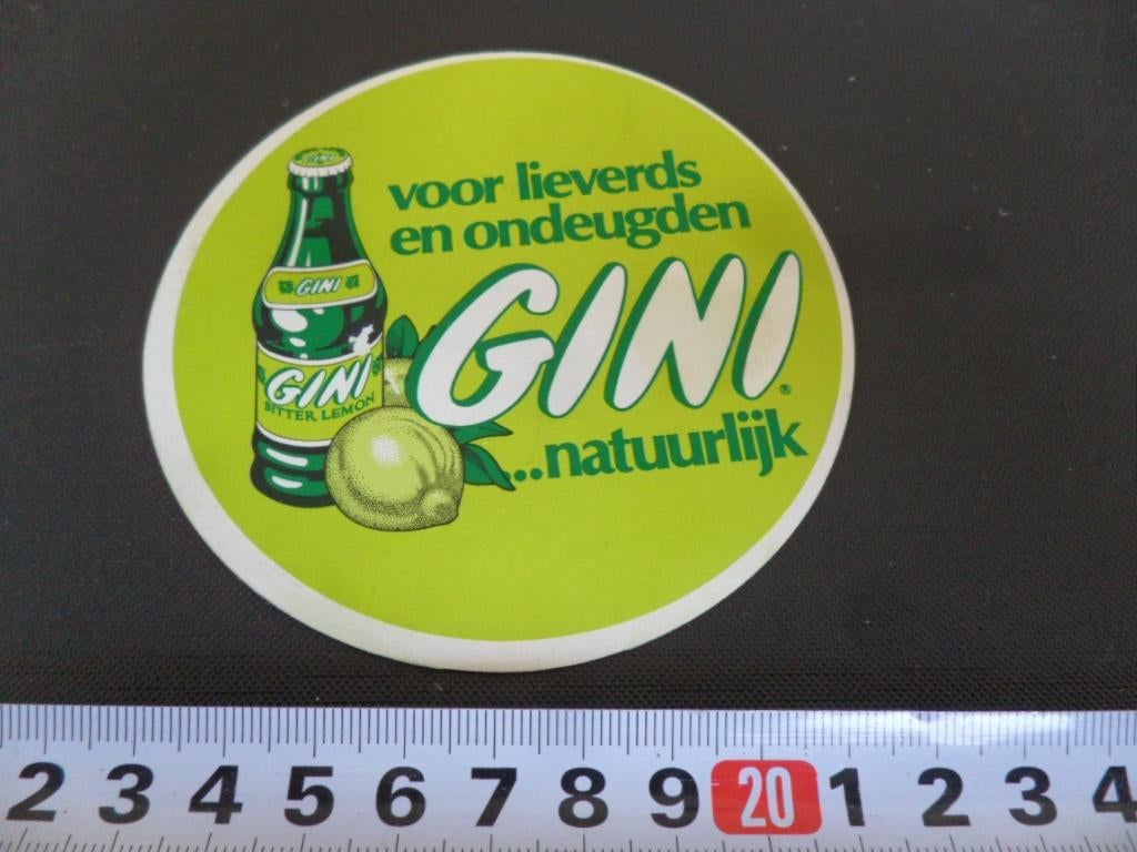 sticker Frisdrank voor lieverds en ondeugden GINI natuurlijk, Ophalen, Zo goed als nieuw