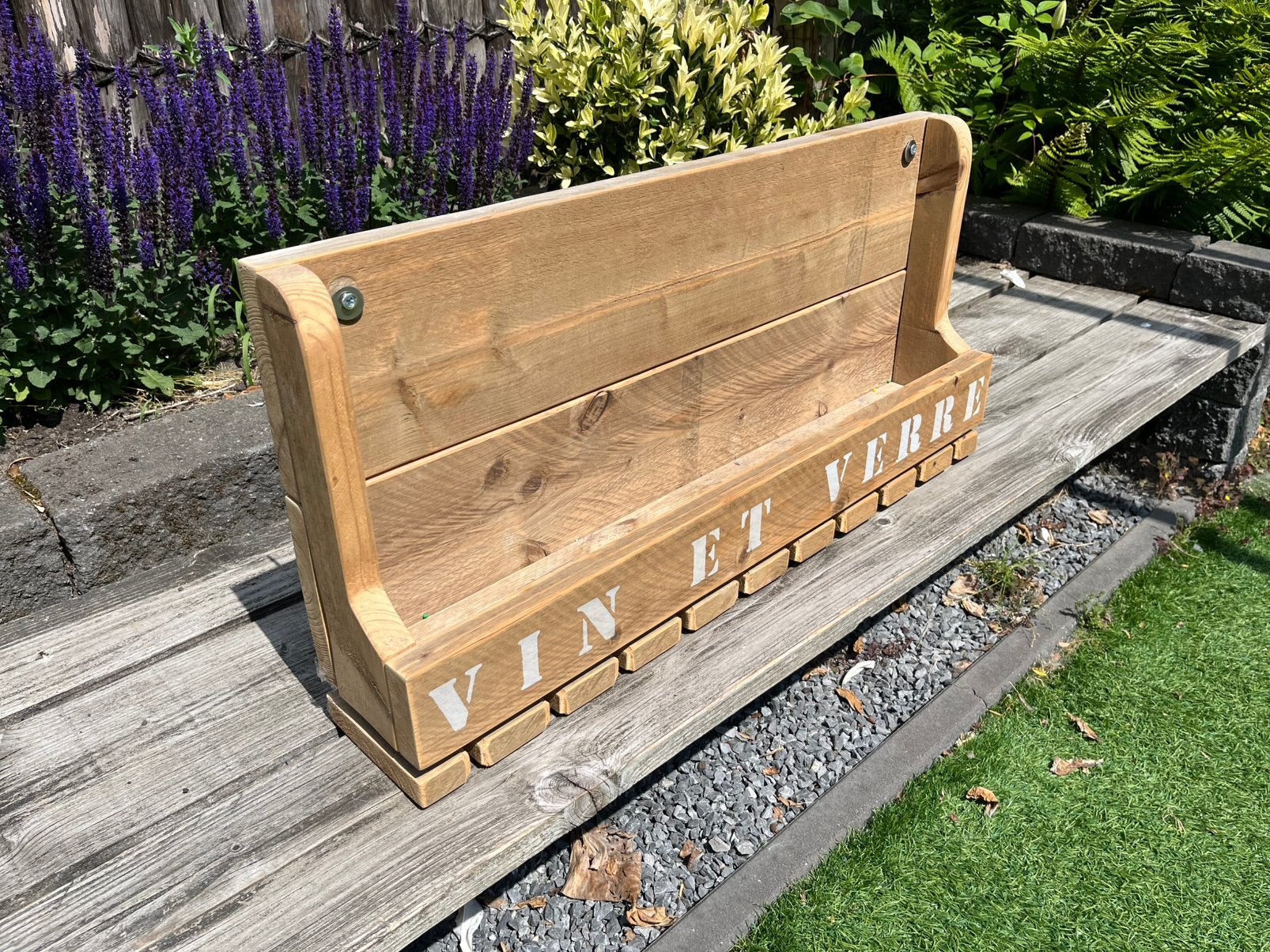 Houten wijnrek voor flessen en glazen, Ophalen, Gebruikt, 5 tot 15 flessen, Minder dan 50 cm
