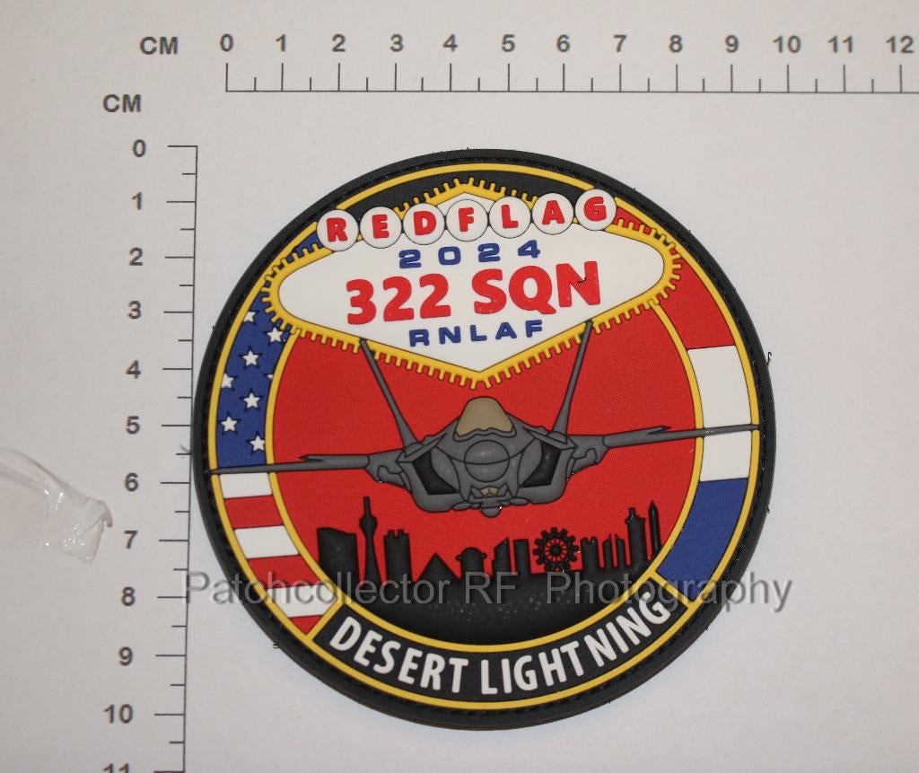 KLu Luchtmacht RNLAF 322 squadron patch embleem Red Flag, Ophalen of Verzenden, Luchtmacht, Nederland, Embleem of Badge