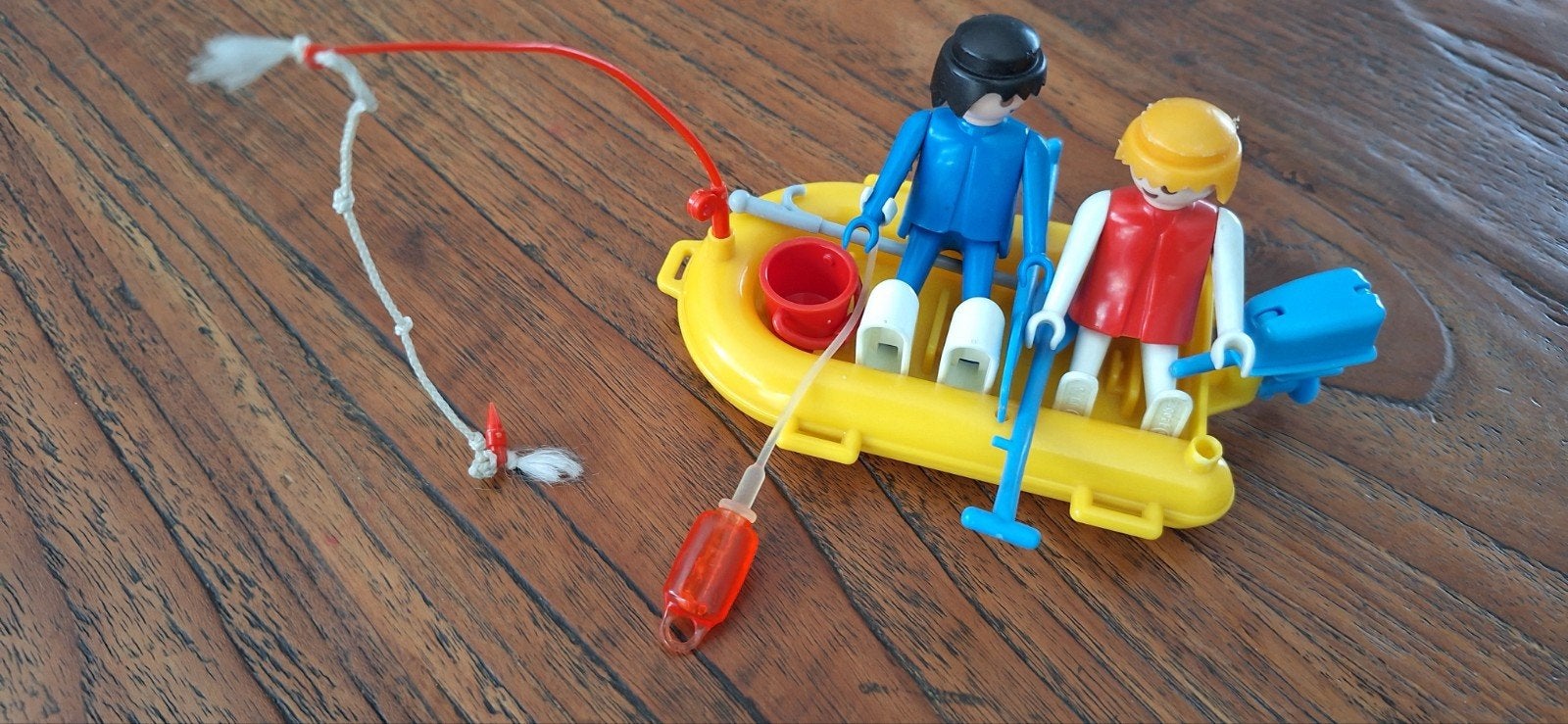 playmobiel roeibootje / mototbootje + 2x popje, Ophalen of Verzenden