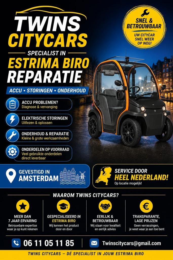 Schade/Onderhoudsbeurt/Reparatie/Biro Estrima/Transport, Ophalen