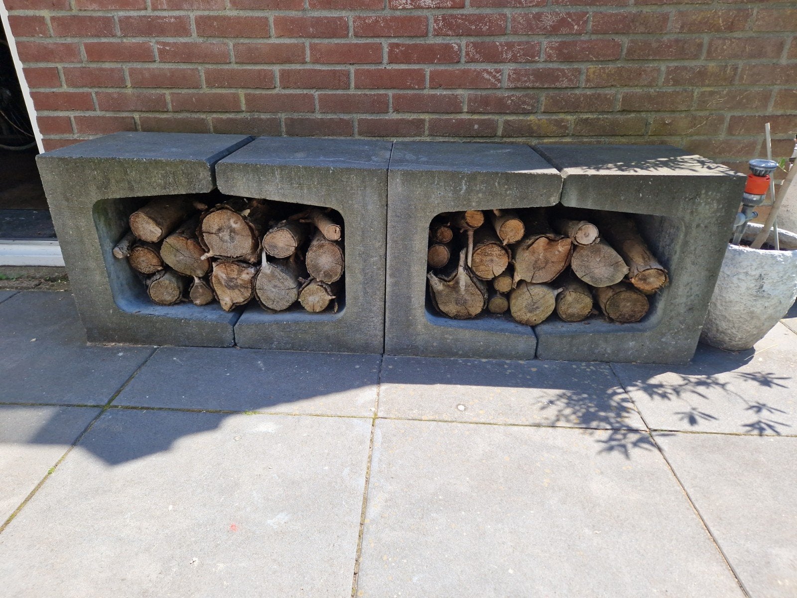 U elementen van beton antraciet 8 stuks, Tuin en Terras, Bielzen en Borders, Ophalen, Gebruikt