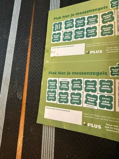 1 volle spaarkaart van de plus voor de messen, Verzamelen, Supermarktacties, Plus, Ophalen of Verzenden