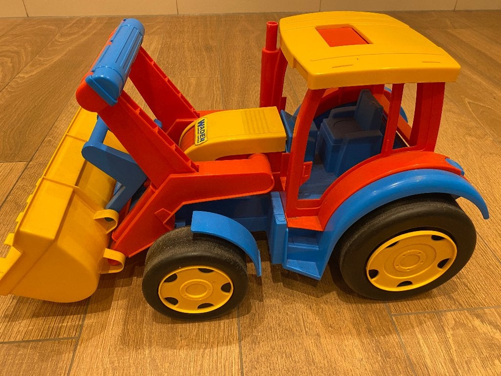 Wader speelgoed tractor met schep, Ophalen of Verzenden, Gebruikt