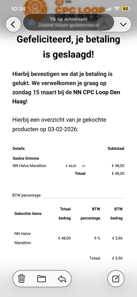 LAATSTE KANS!! 1X TICKET CPC DEN HAAG - Halve marathon, Eén persoon, Overige soorten