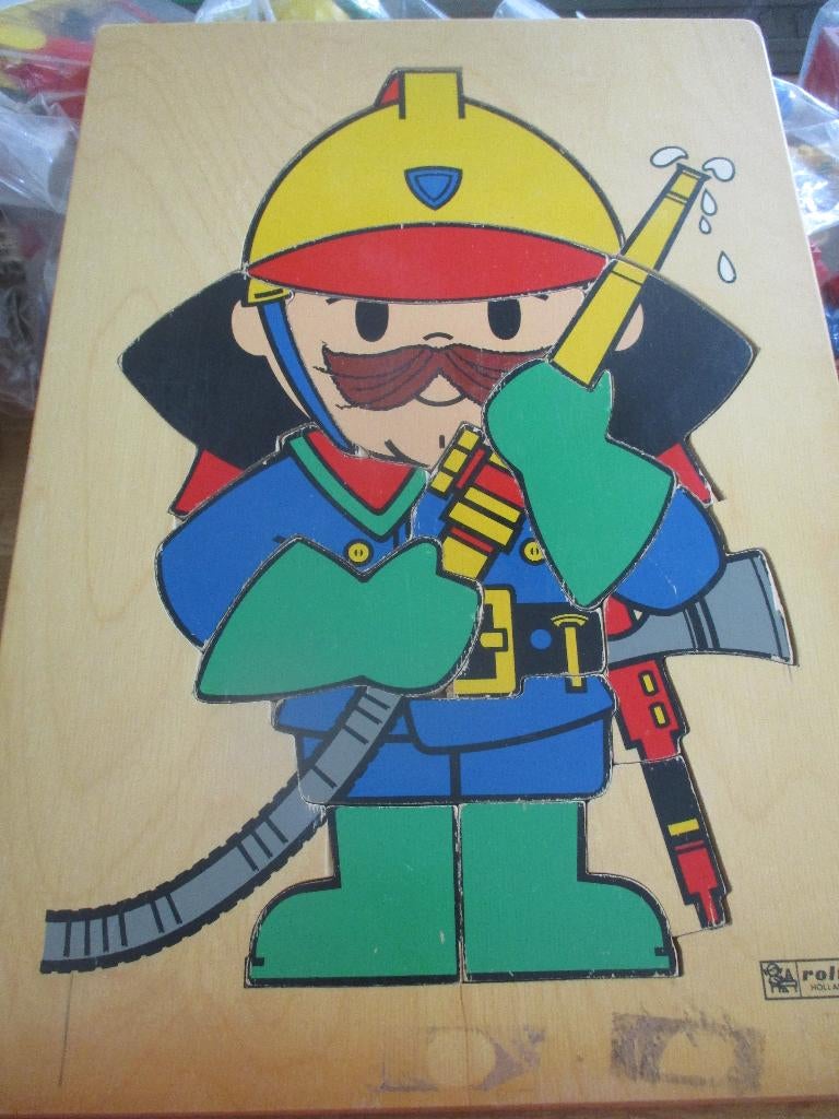2 ROLF HOUTEN SCHOOLPUZZELS BEROEPEN, Gebruikt, 10 tot 50 stukjes, Ophalen of Verzenden, Van hout
