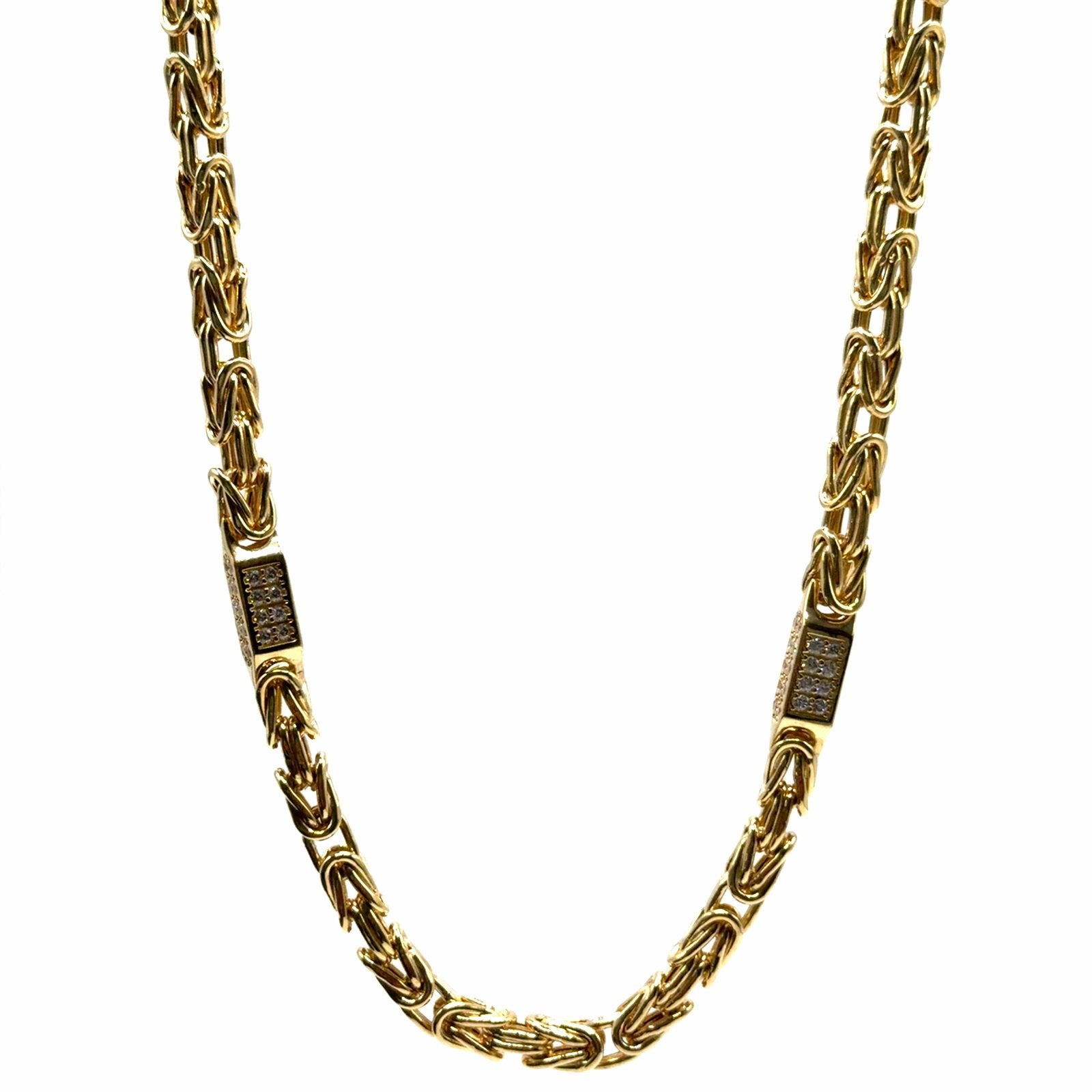 Gouden Koningsketting met Zirkonia - Nieuw, Met kristal, W, Nieuw, Ophalen of Verzenden