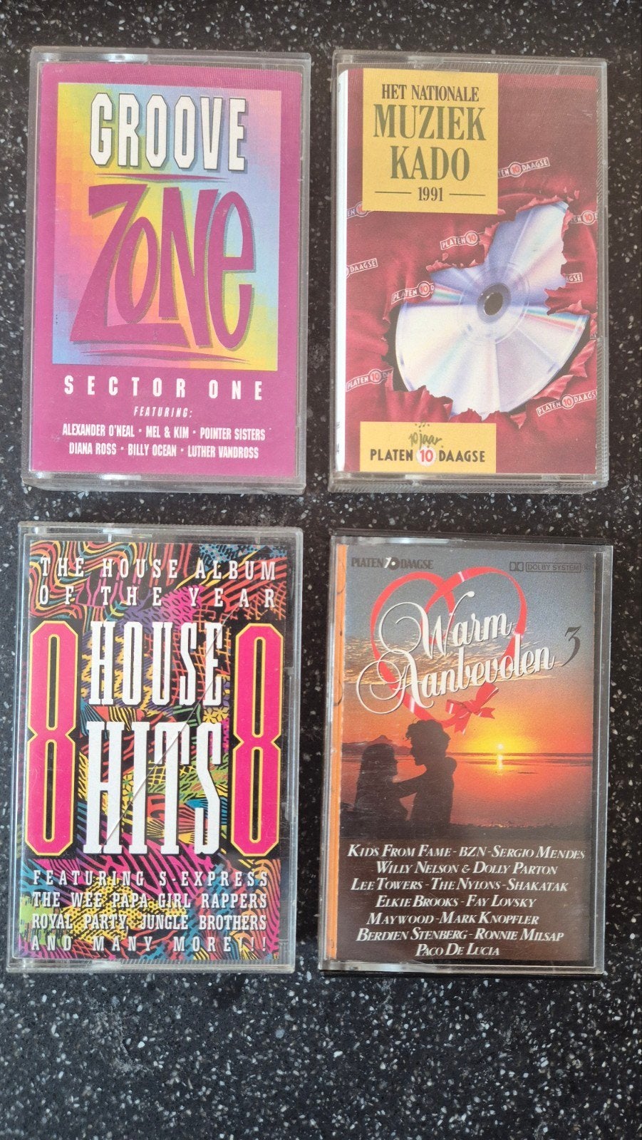 4 cassettebandjes - Diverse genres, Cd's en Dvd's, Cassettebandjes, Gebruikt, Overige genres, Voorbespeeld, Verzenden