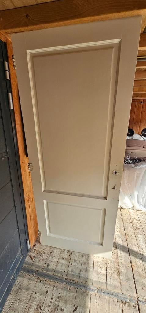 Stompe binnendeur, wit, linksdraaiend, Ophalen, Gebruikt, 80 tot 100 cm, Binnendeur