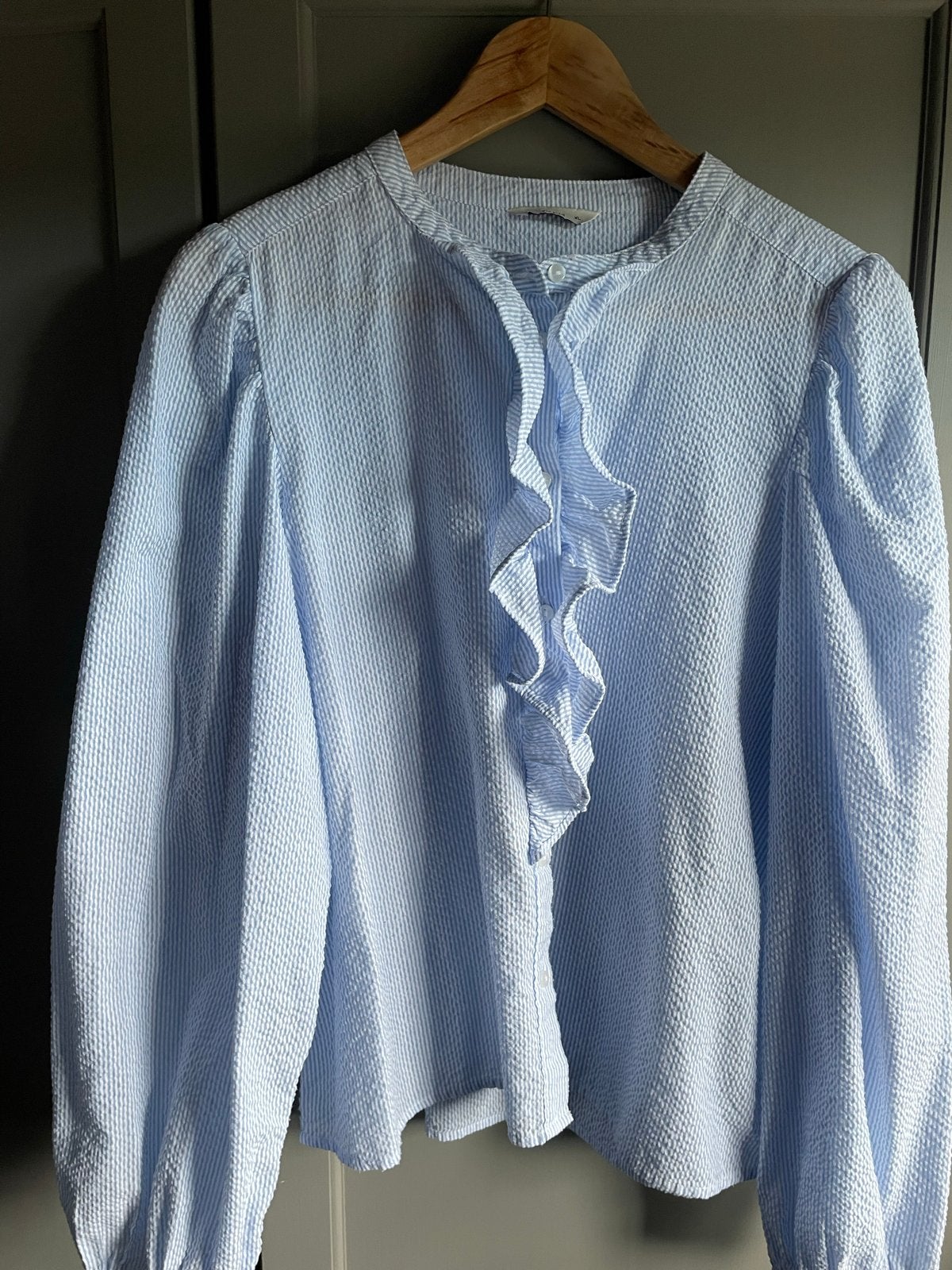Pigalle blouse met ruches - Maat XL, Ophalen of Verzenden, Zo goed als nieuw, Maat 46/48 (XL) of groter, Blauw