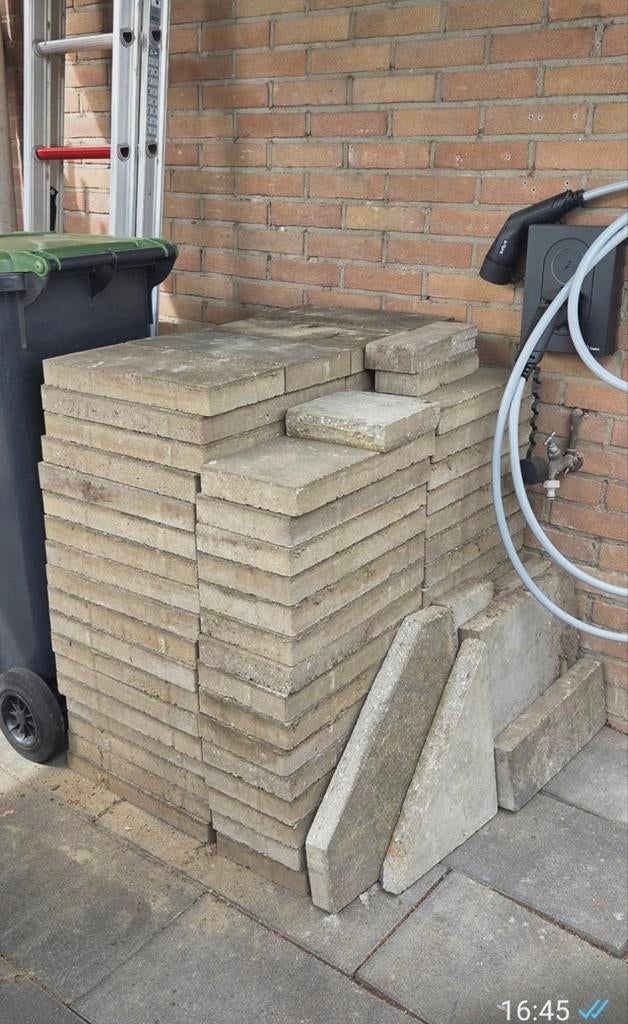 GRATIS tuintegels, Tuin en Terras, Ophalen, Gebruikt, Beton, Terrastegels