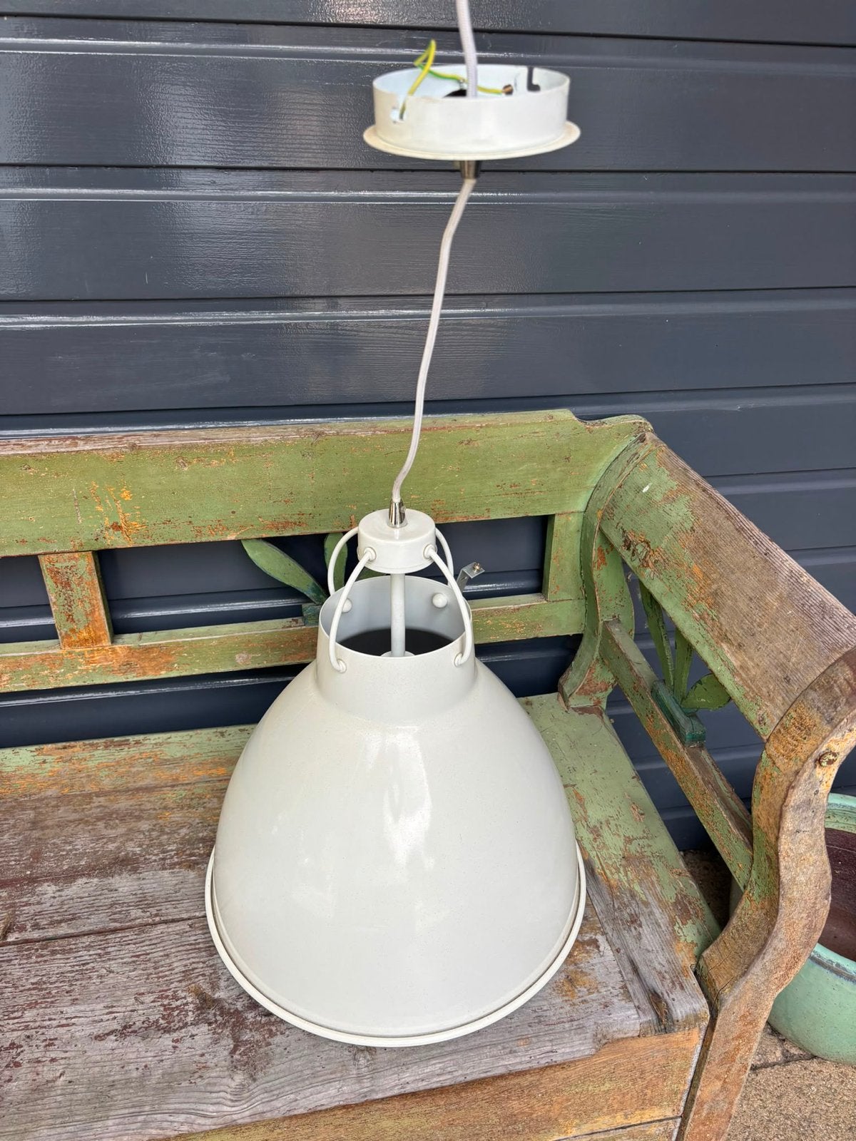 Lamp wit, industrieel, Ophalen, Gebruikt, Metaal, E27 (groot)