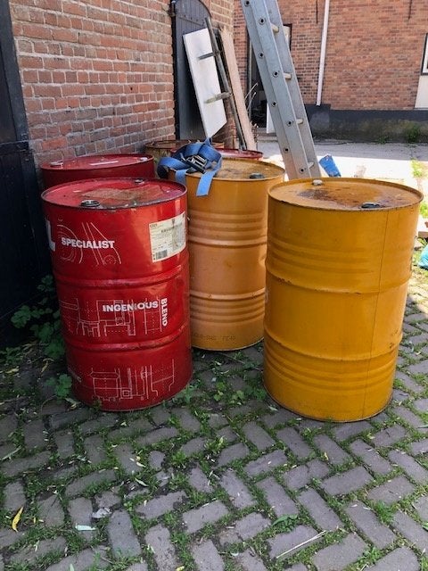 oliedrum 200 liter, Ophalen, Gebruikt