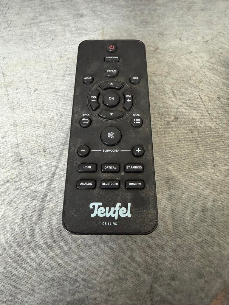 Teufel CB 11 RC Afstandsbediening voor Soundbar, Audio, Tv en Foto, Ophalen of Verzenden, Gebruikt, Origineel, Receiver of Versterker