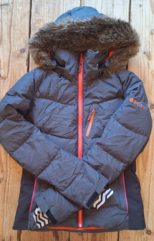 Roxy Snowstorm dames winterjas/ ski jas / donsjas maat L, Kleding | Dames, Maat 42/44 (L), Nieuw, Ophalen of Verzenden, Grijs