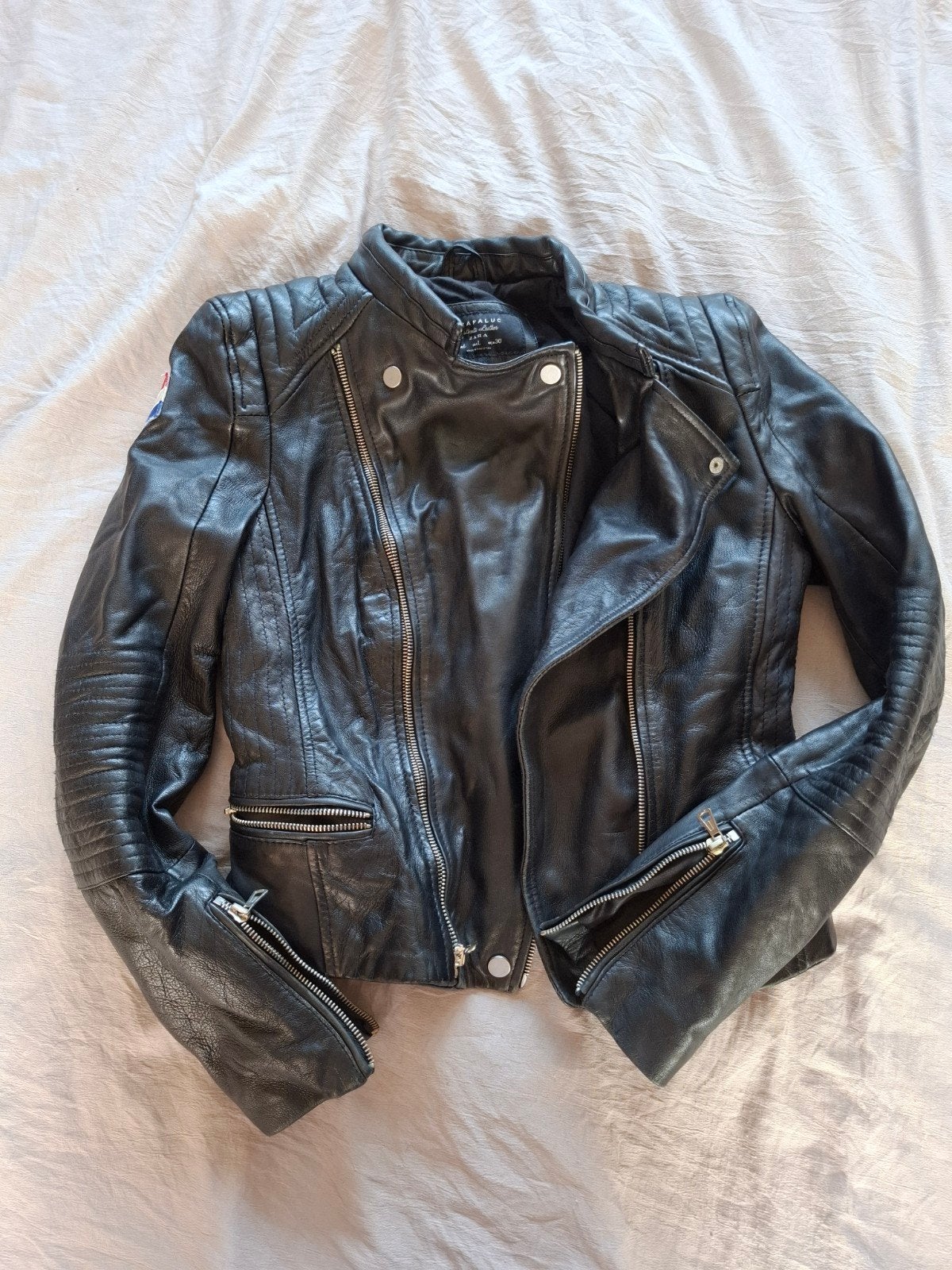 Zwarte biker jack Zara, Kleding | Dames, Zwart, Maat 42/44 (L), Gedragen, Zara Trafaluc