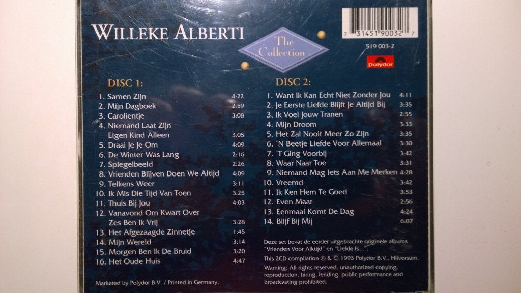 Willeke Alberti - The Collection, Ophalen of Verzenden, Zo goed als nieuw, Pop