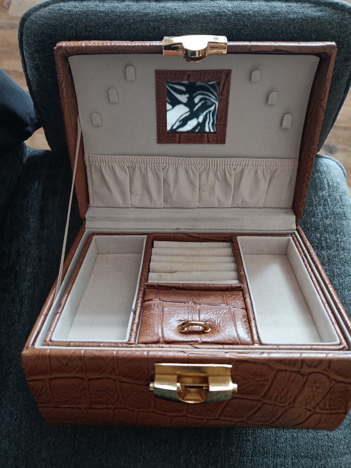 Juwelen kistje, Ophalen of Verzenden, Zo goed als nieuw, Bruin, Hardcase