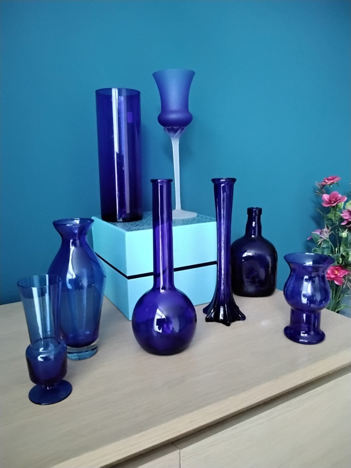 Kobalt blauw glaskunst, Antiek en Kunst, Antiek | Glas en Kristal, Ophalen