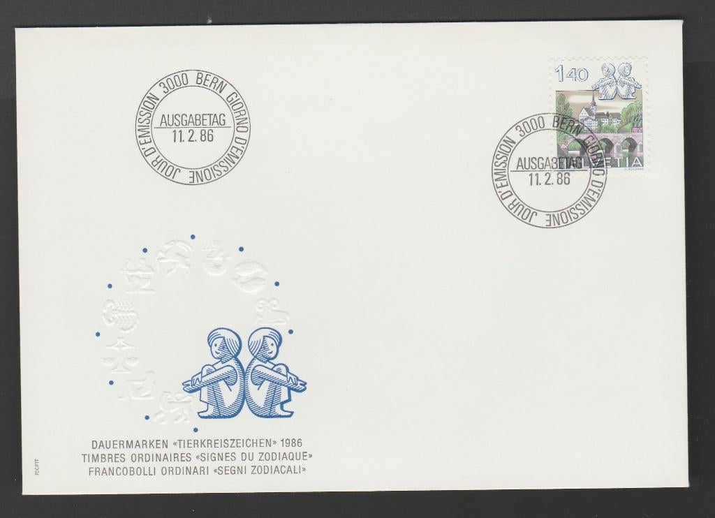 Zwitserland - FDC Michelnr 1314 - sterrenbeeld tweeling, Verzenden, Postfris