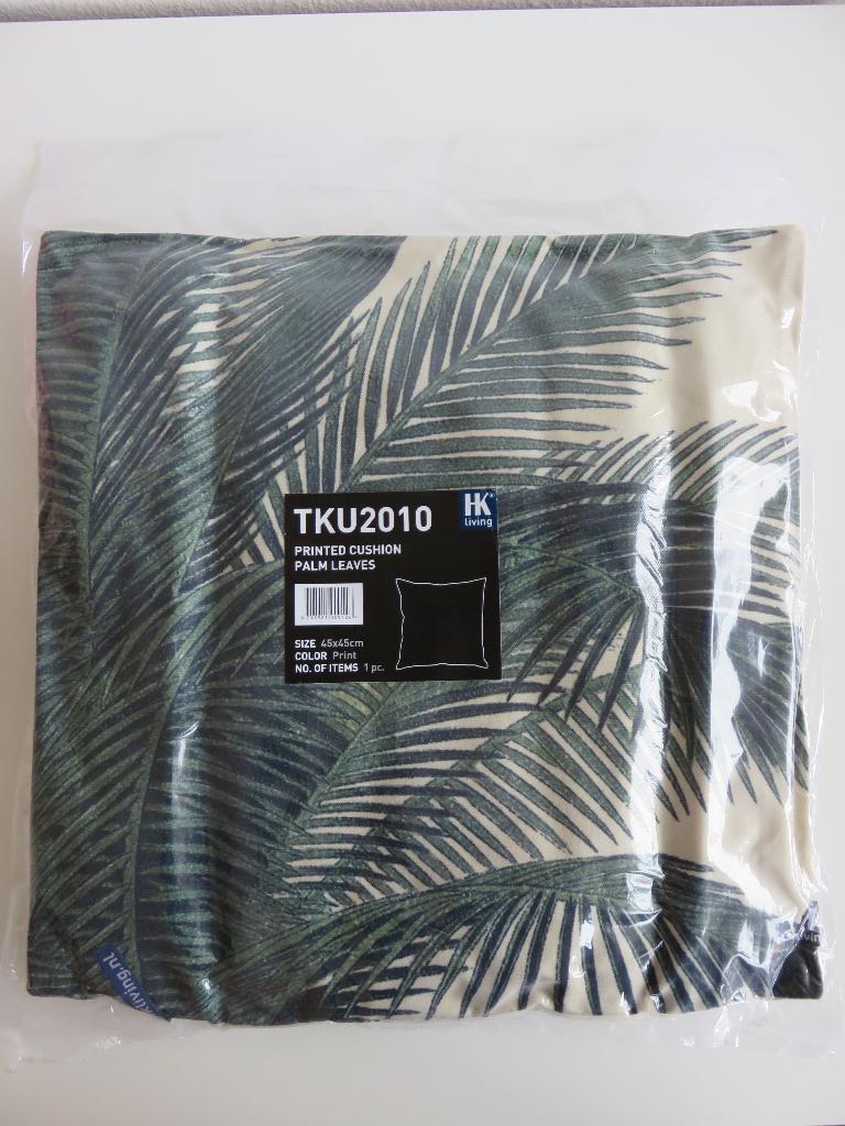 HKliving kussen Palm Leaves 45 x 45 cm (nieuw), Ophalen of Verzenden, Nieuw, Groen, Vierkant