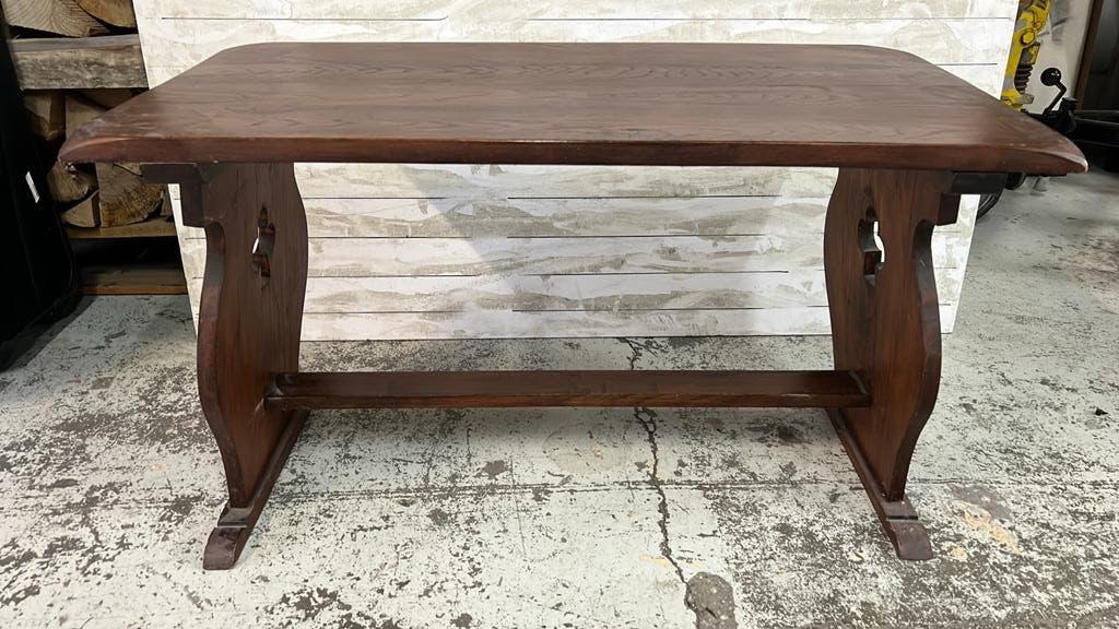 Massief houten Kloostertafel salon, 85x43x51 cm, Huis en Inrichting, Tafels | Salontafels, Ophalen, Minder dan 50 cm, Gebruikt