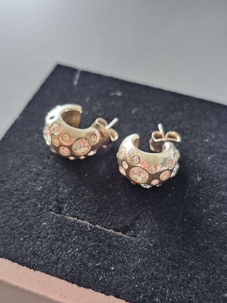 Oorbellen Dyberg/Kern bezet met Swarovski steentjes, Verzamelen, Ophalen of Verzenden, Gebruikt, Sieraad of Horloge
