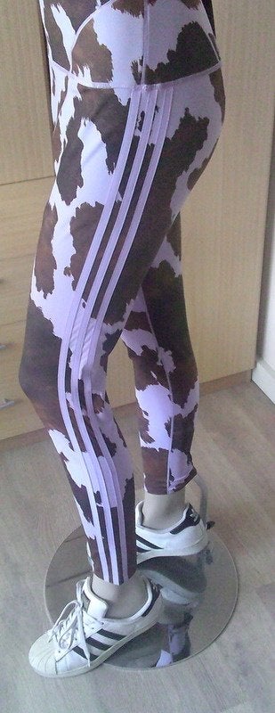 Adidas ZGAN Ivy Park Cow-Print Tights L, Zo goed als nieuw, Meerkleurig, Verzenden, Adidas
