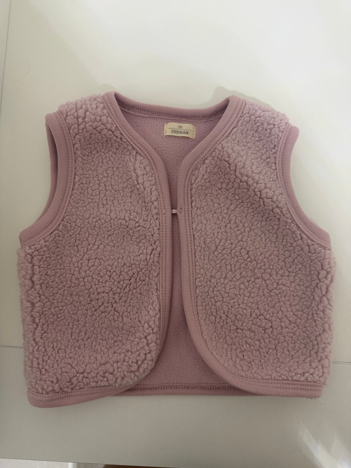 Roze teddy giletje Zeeman maat 68, Ophalen of Verzenden, Zo goed als nieuw, Jongetje of Meisje, Truitje of Vestje