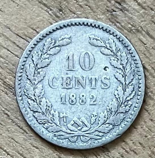10 cent 1882 Willem III, Ophalen, Koning Willem III, Zilver, 10 cent